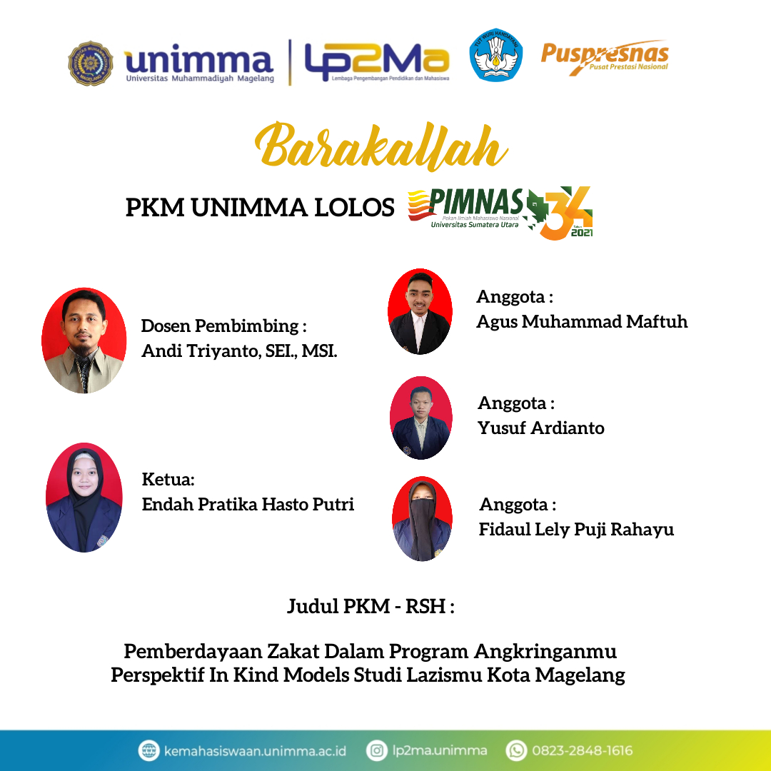 PKM Unimma Lolos Pekan Ilmiah Mahasiswa Nasional (PIMNAS) Ke 34 Tahun ...